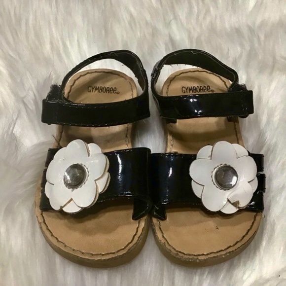 Gymboree black sandals with bejeweled flower. - Picture 11 of 15